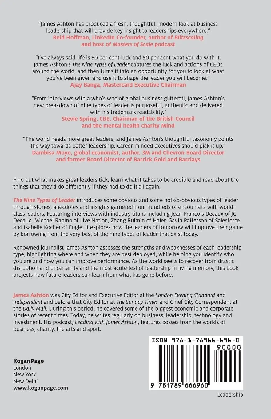 Rückseite: 9781789666960 | The Nine Types of Leader | James Ashton | Taschenbuch | Englisch