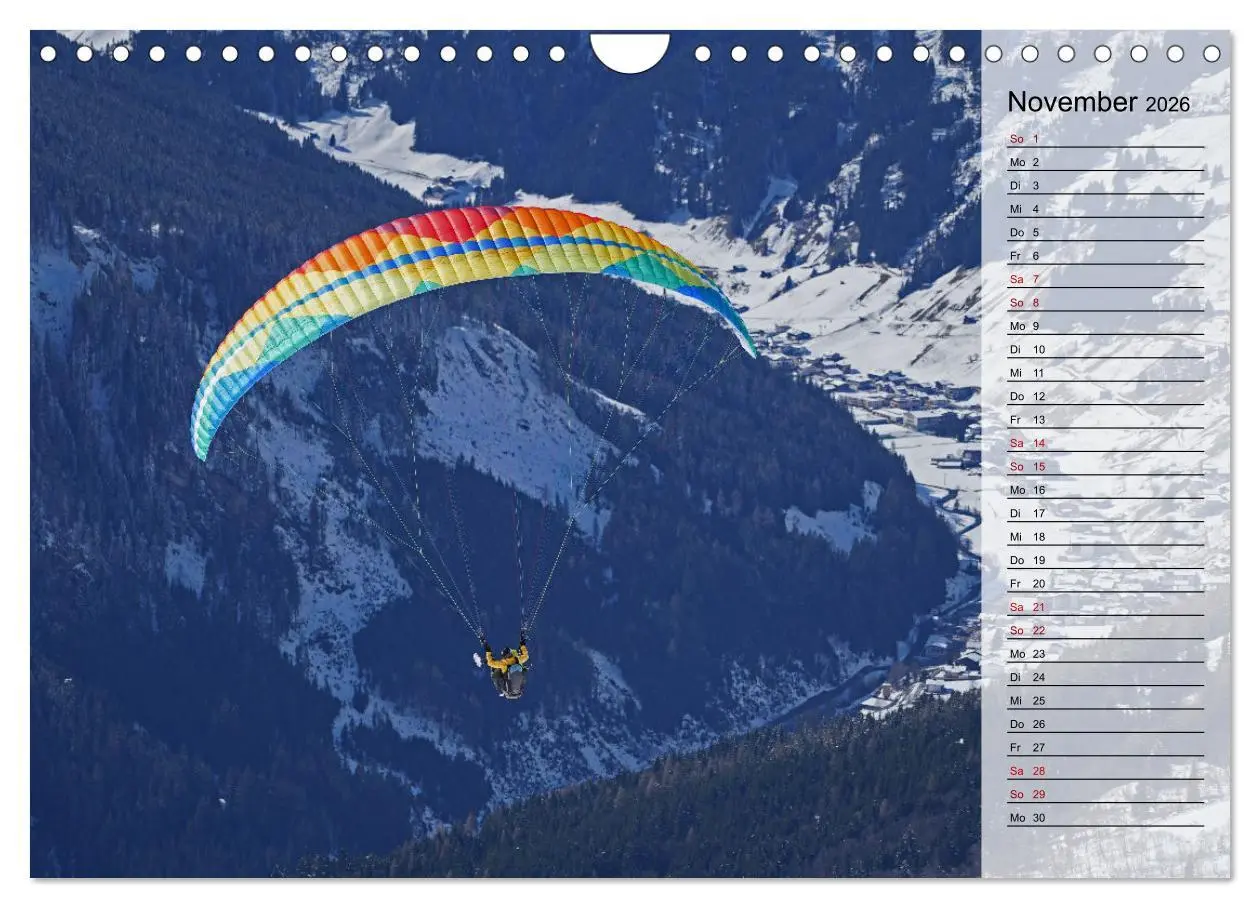 Bild: 9783457336960 | Gleitschirmfliegen in den Tuxer Alpen (Wandkalender 2026 DIN A4...