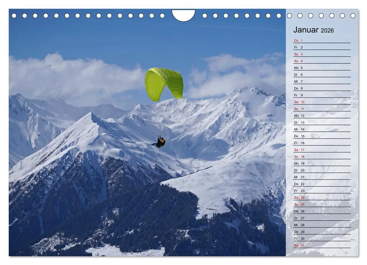 Bild: 9783457336960 | Gleitschirmfliegen in den Tuxer Alpen (Wandkalender 2026 DIN A4...