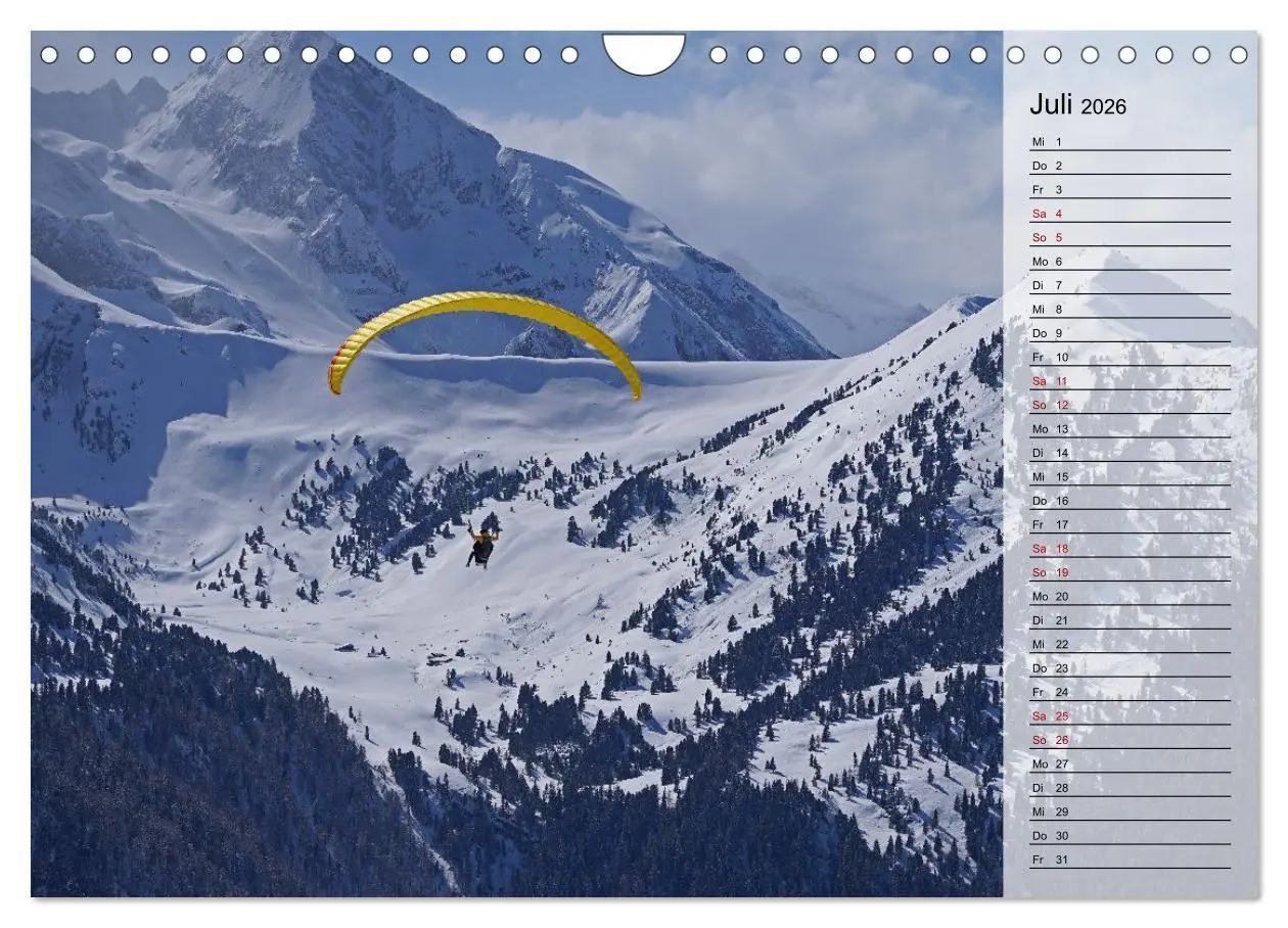 Bild: 9783457336960 | Gleitschirmfliegen in den Tuxer Alpen (Wandkalender 2026 DIN A4...