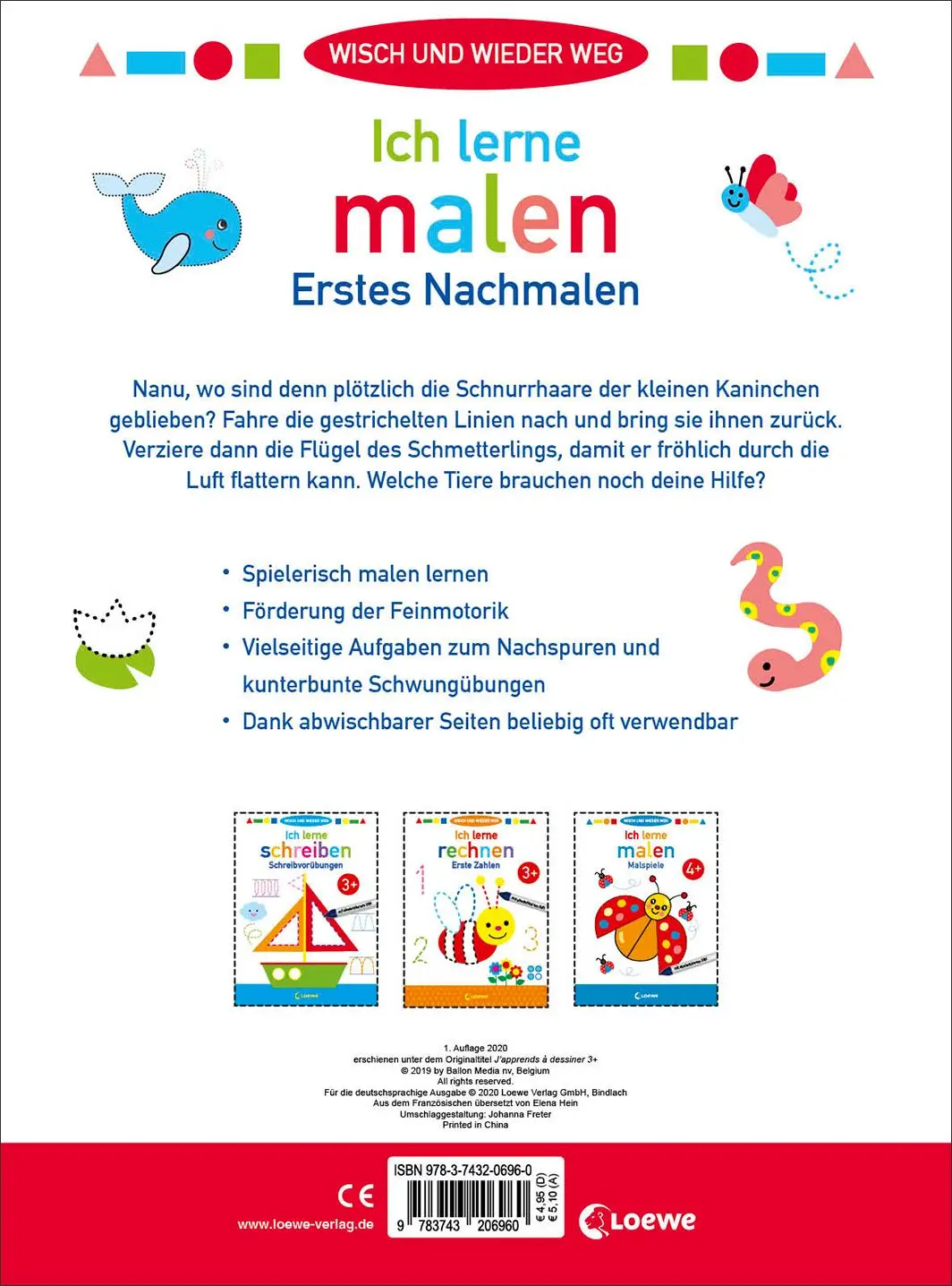 Rückseite: 9783743206960 | Wisch und wieder weg - Ich lerne malen 3+ | Loewe Kreativ | Buch