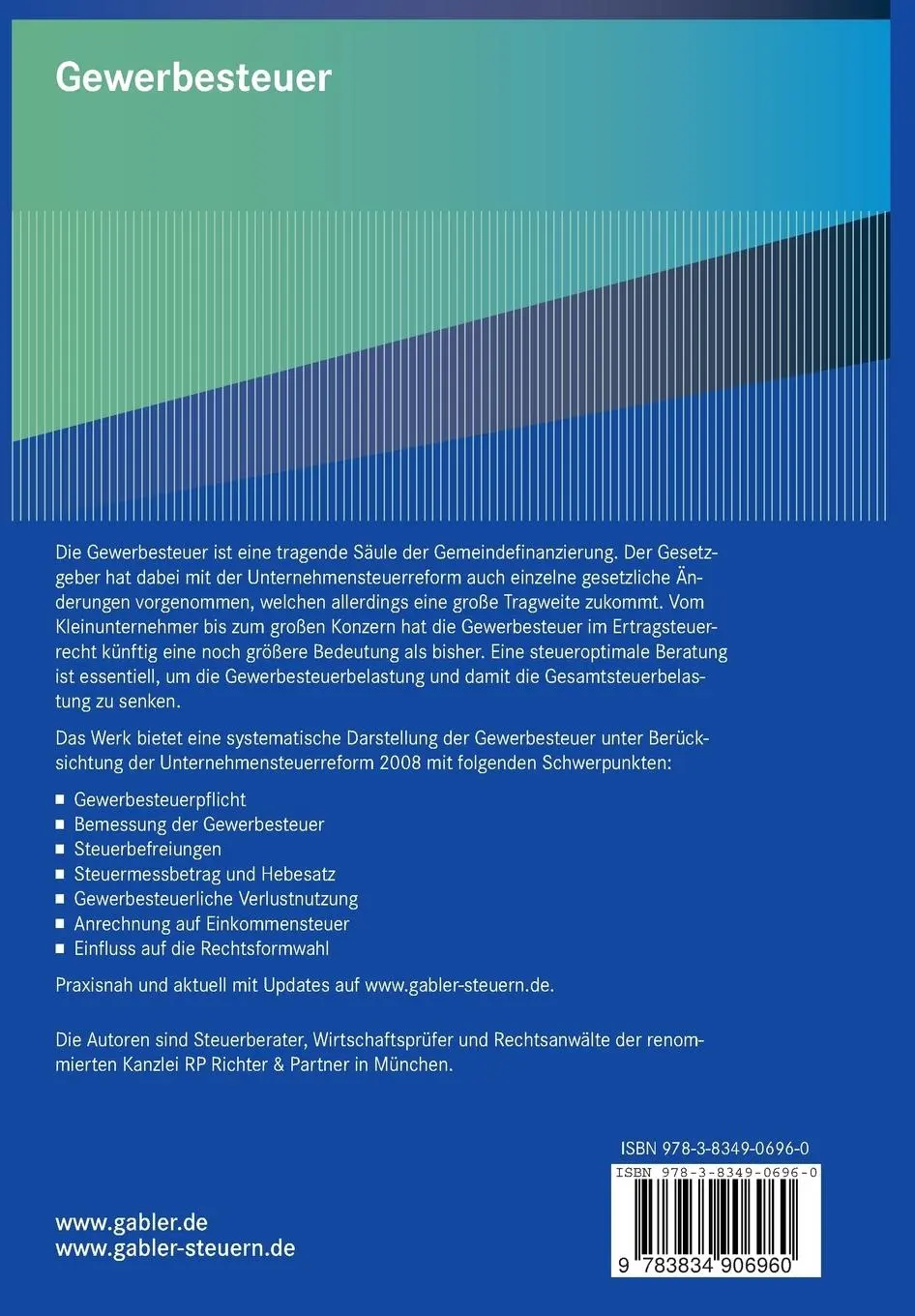 Rückseite: 9783834906960 | Gewerbesteuer | Gestaltungsberatung in der Praxis | Partner | Buch
