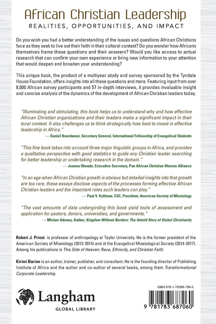 Rückseite: 9781783687060 | African Christian Leadership | Realities, Opportunities, and Impact