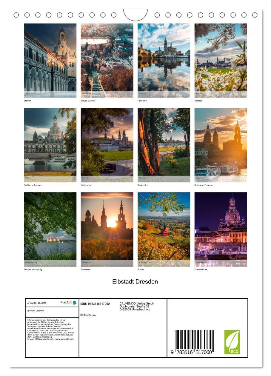 Bild: 9783516317060 | Elbstadt Dresden (Wandkalender 2026 DIN A4 hoch), CALVENDO...