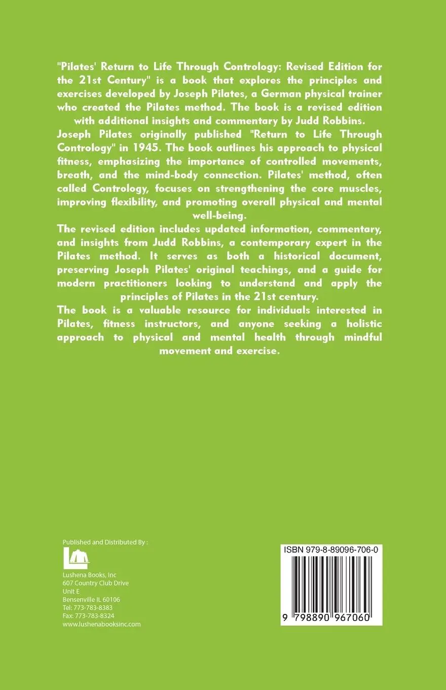 Rückseite: 9798890967060 | Pilates' Return to Life Through Contrology | RobbinS | Taschenbuch