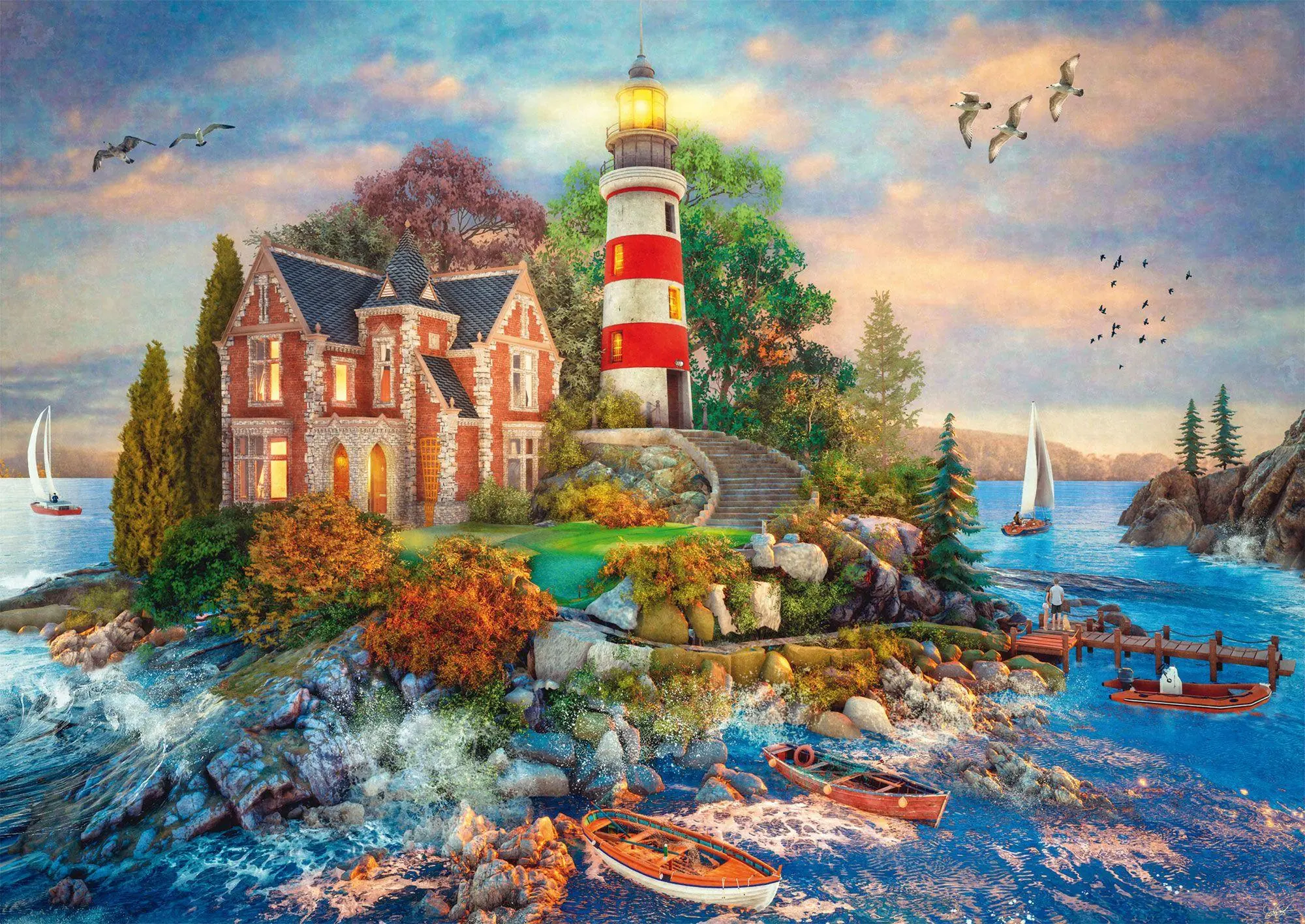 Bild: 4001504597160 | Leuchtturm am Felsen | Puzzle Standard 500 Teile | Spiel | 59716