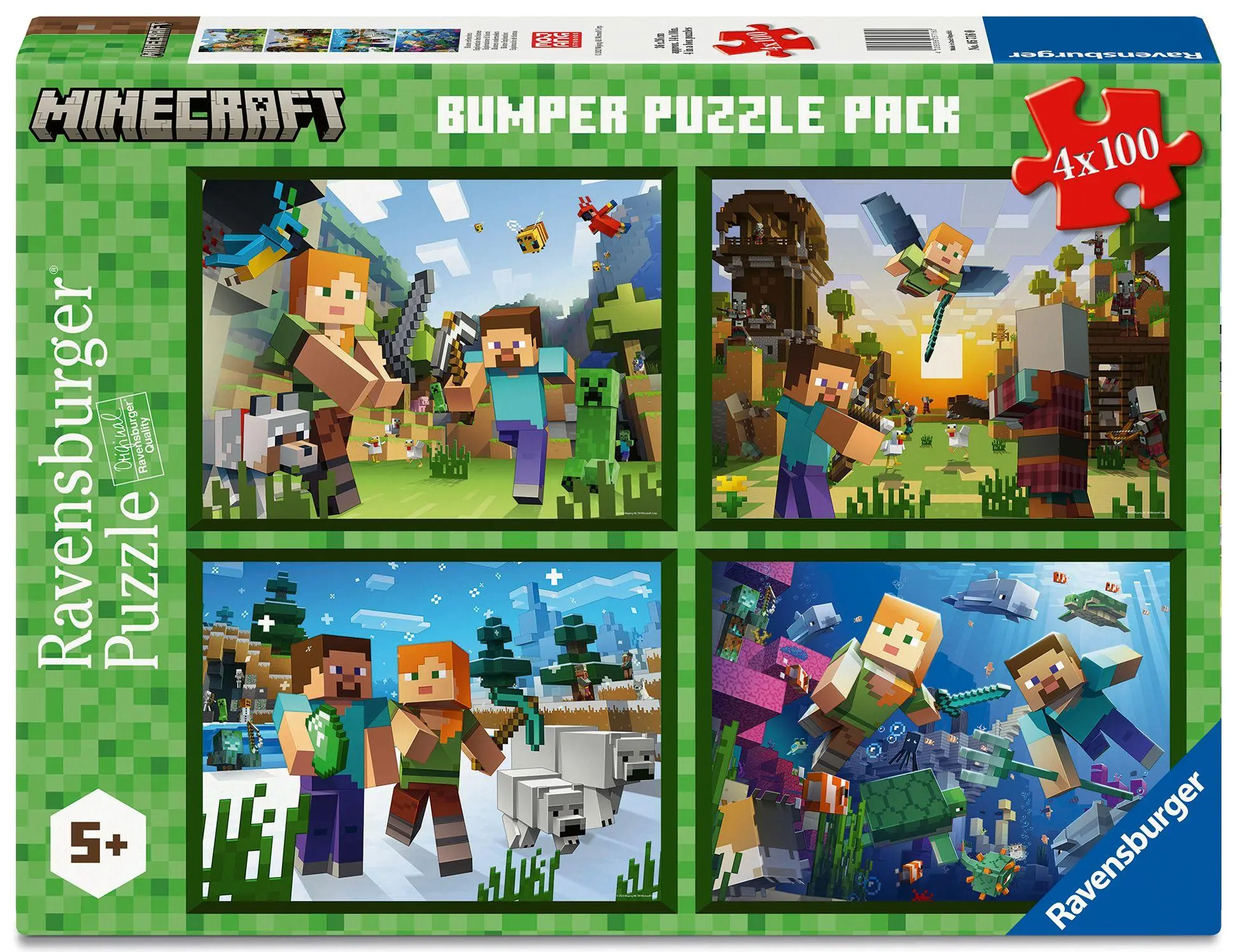 Cover: 4005556057160 | Kinderpuzzle 4x100 Teile - Minecraft - Biome erforschen | Spiel | 2026