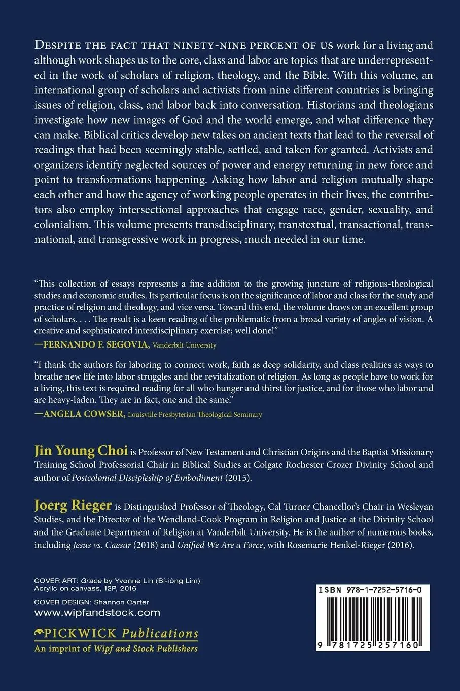 Rückseite: 9781725257160 | Faith, Class, and Labor | Jin Young Choi (u. a.) | Taschenbuch | 2020