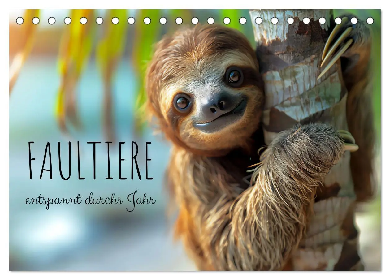 Cover: 9783457387160 | Faultiere - entspannt durchs Jahr (Tischkalender 2026 DIN A5 quer),...