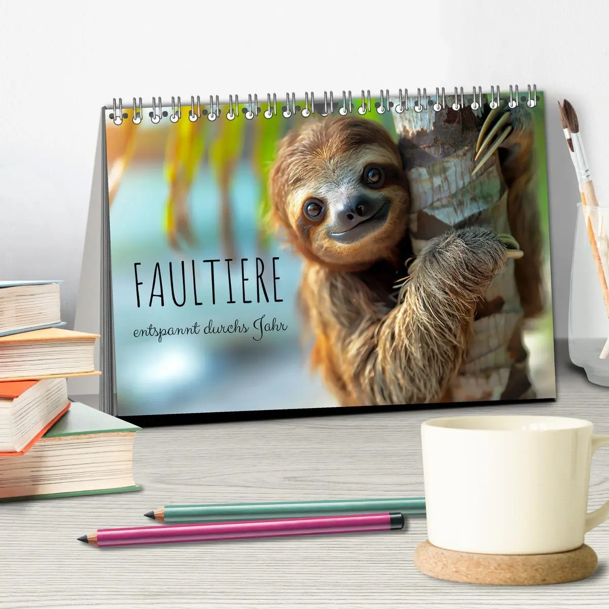 Bild: 9783457387160 | Faultiere - entspannt durchs Jahr (Tischkalender 2026 DIN A5 quer),...