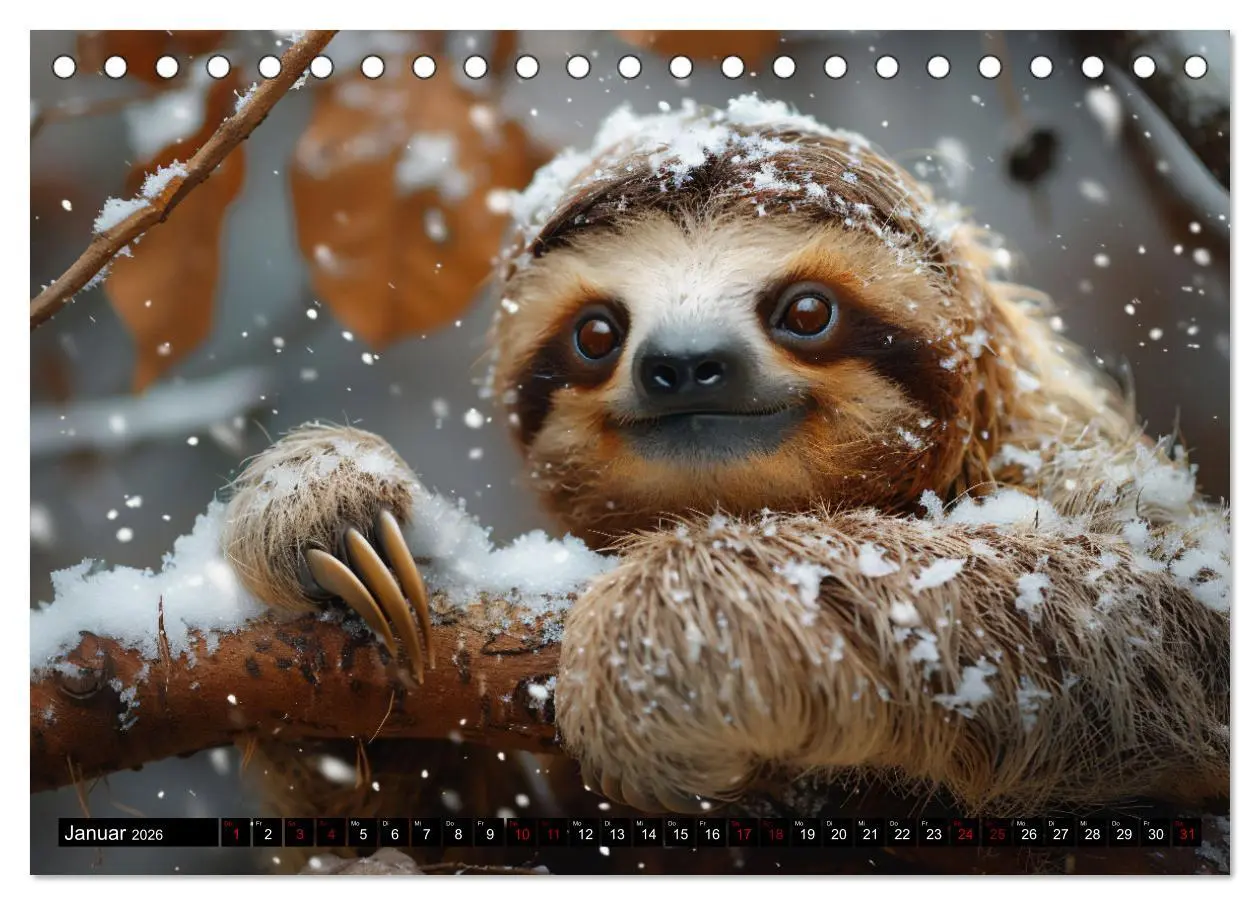 Bild: 9783457387160 | Faultiere - entspannt durchs Jahr (Tischkalender 2026 DIN A5 quer),...