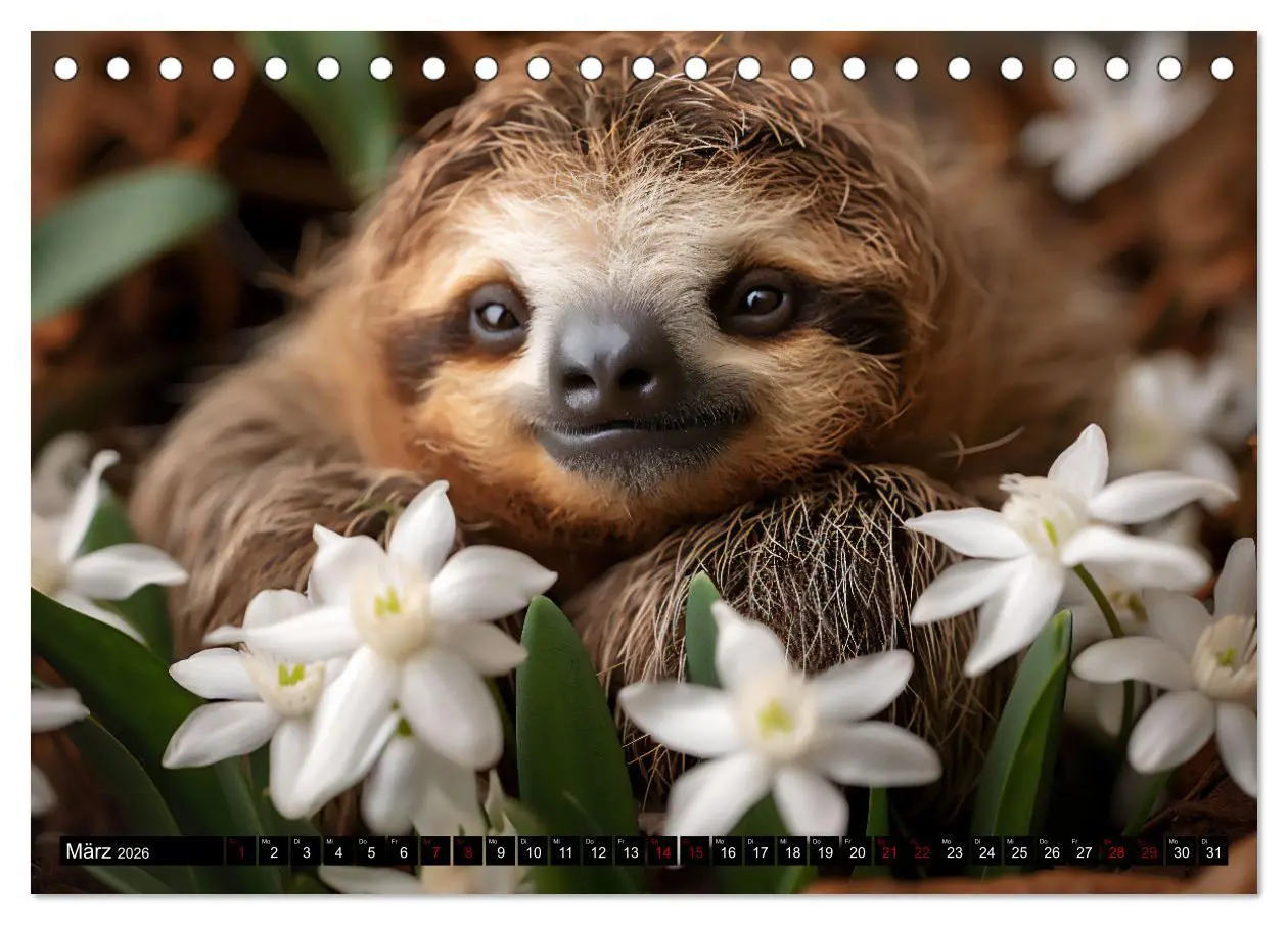 Bild: 9783457387160 | Faultiere - entspannt durchs Jahr (Tischkalender 2026 DIN A5 quer),...