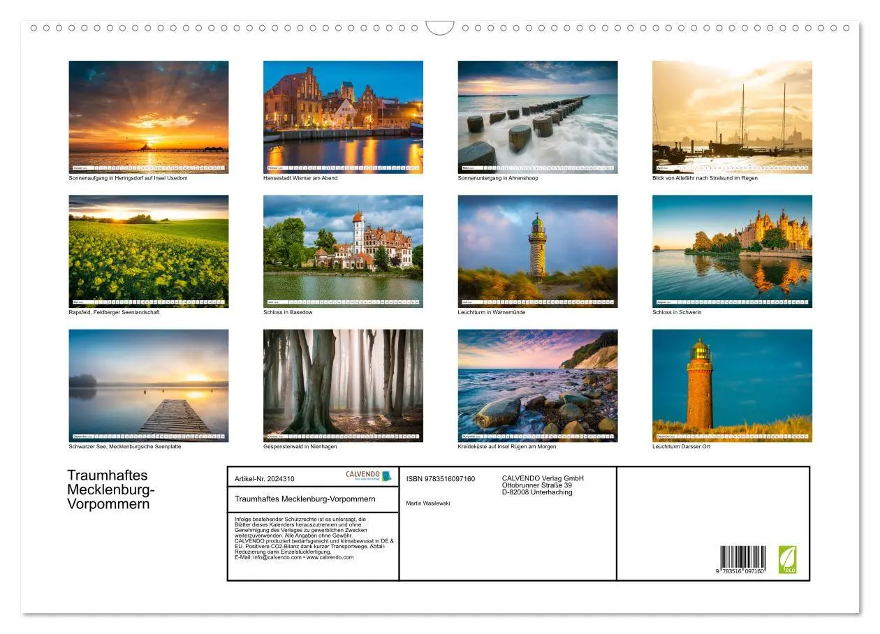Bild: 9783516097160 | Traumhaftes Mecklenburg-Vorpommern (Wandkalender 2026 DIN A2 quer),...