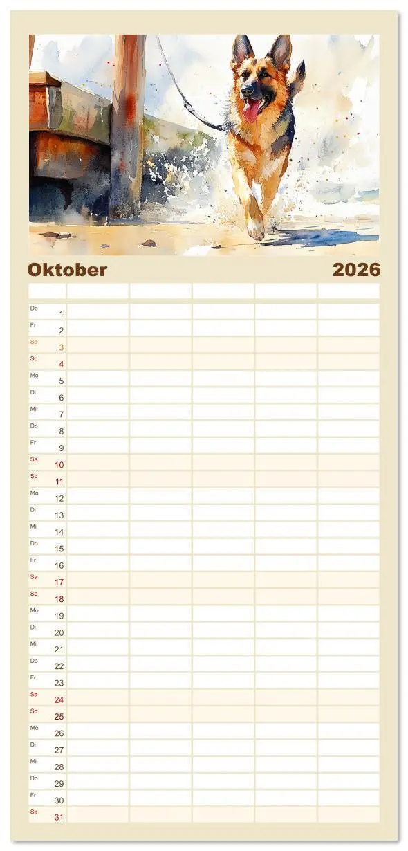 Bild: 9783516617160 | Familienplaner 2026 - Deutsche Schäferhunde. Majestätische Wächter...