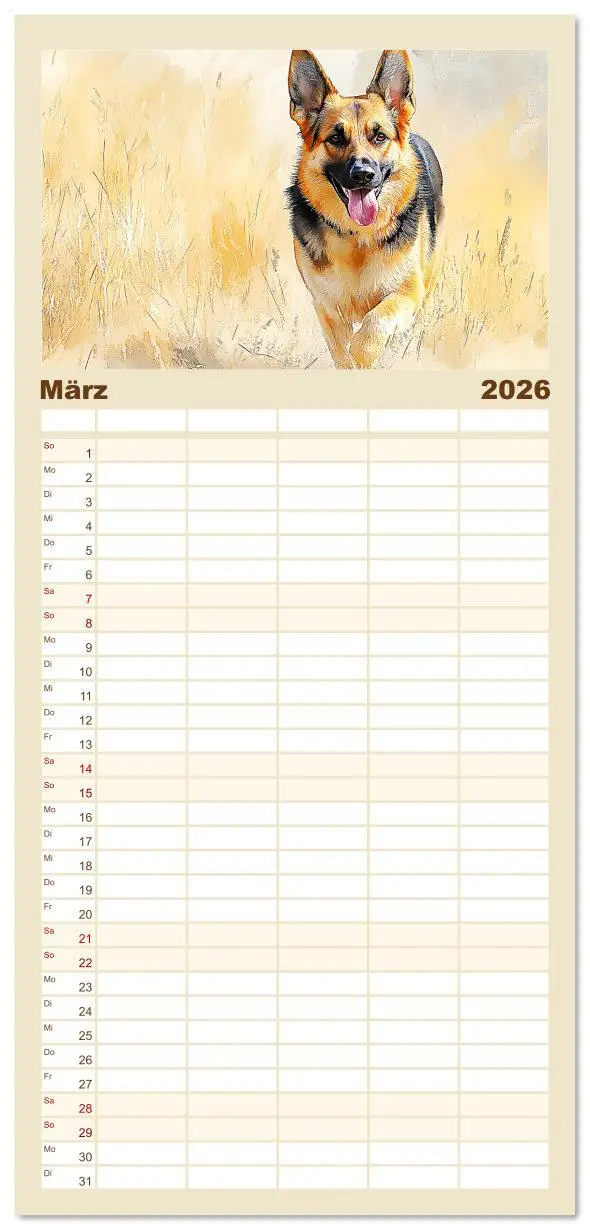 Bild: 9783516617160 | Familienplaner 2026 - Deutsche Schäferhunde. Majestätische Wächter...