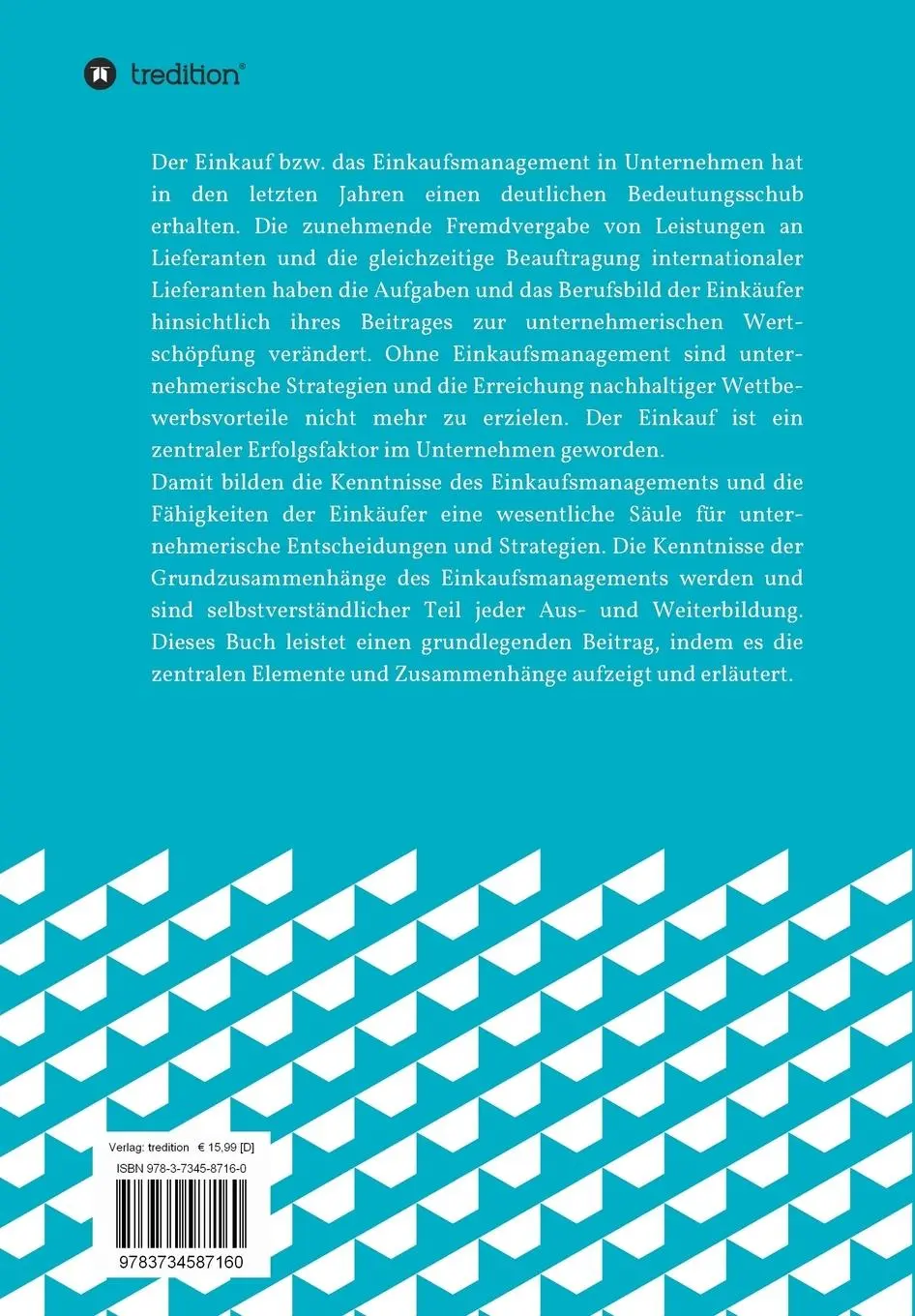 Rückseite: 9783734587160 | Grundfragen des Einkaufsmanagements | Willi Darr | Taschenbuch | 2017