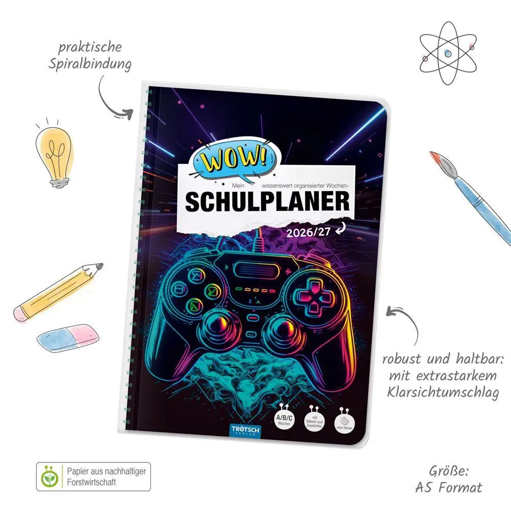 Bild: 9783988027160 | TRÖTSCH - Schulplaner WOW Gaming 26/27 | Trötsch Verlag GmbH &amp; Co. KG