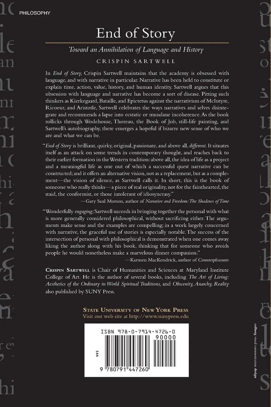 Rückseite: 9780791447260 | End of Story | Toward an Annihilation of Language and History | Buch