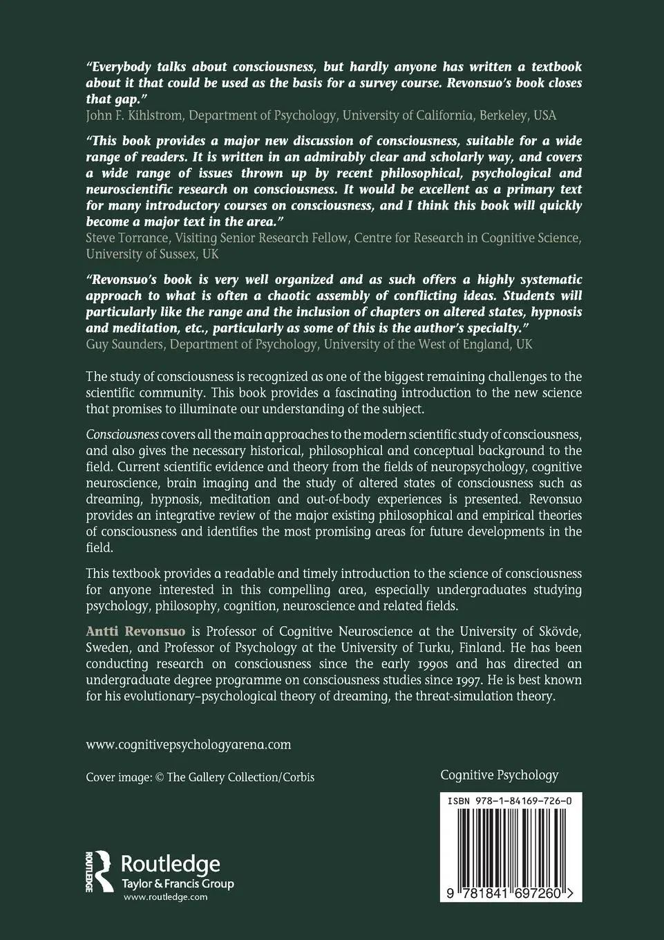 Rückseite: 9781841697260 | Consciousness | The Science of Subjectivity | Antti Revonsuo | Buch