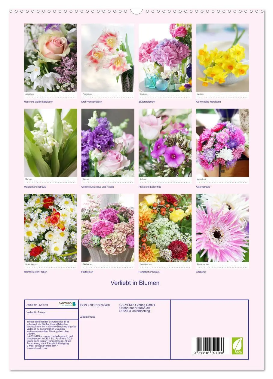 Bild: 9783516397260 | Verliebt in Blumen (hochwertiger Premium Wandkalender 2026 DIN A2...