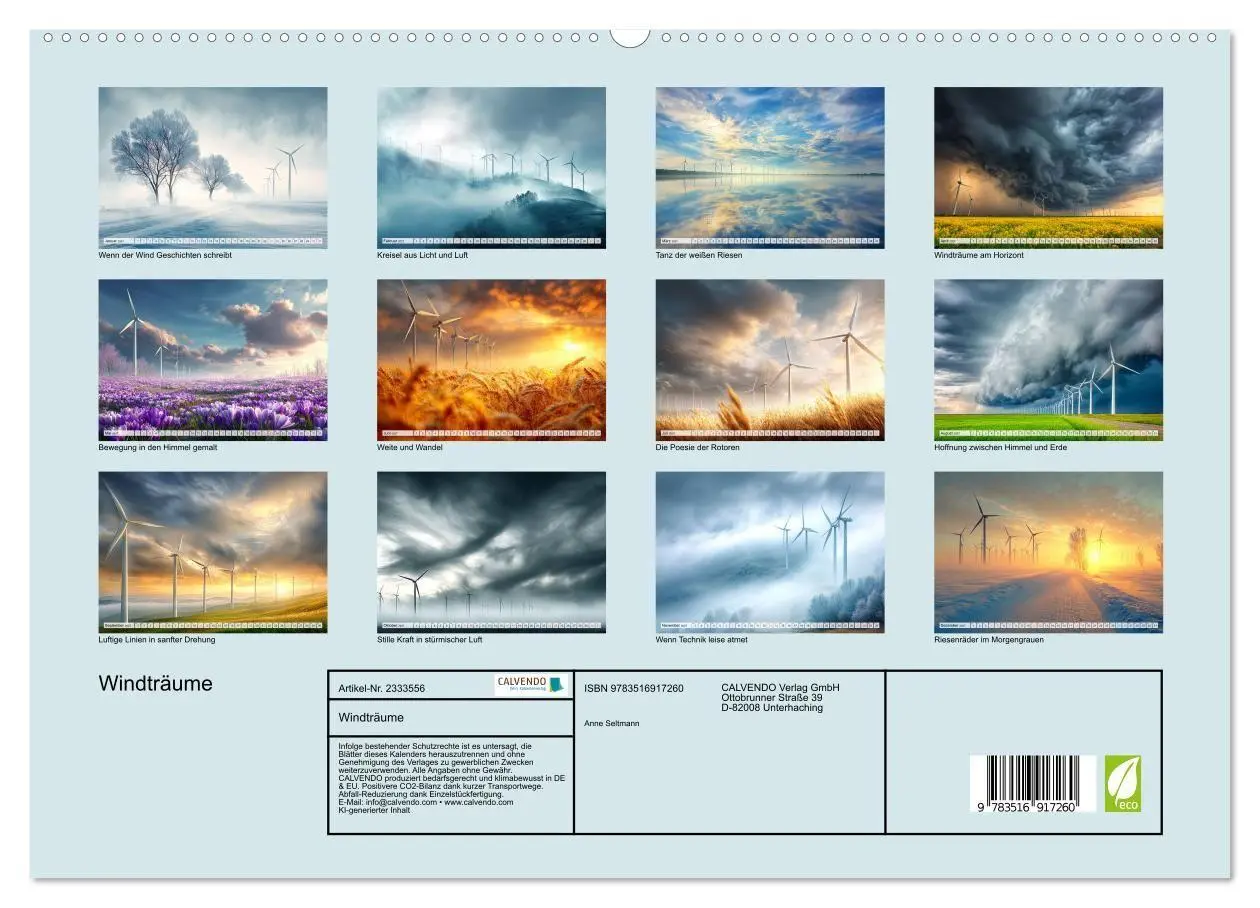 Bild: 9783516917260 | Windträume (hochwertiger Premium Wandkalender 2027 DIN A2 quer),...