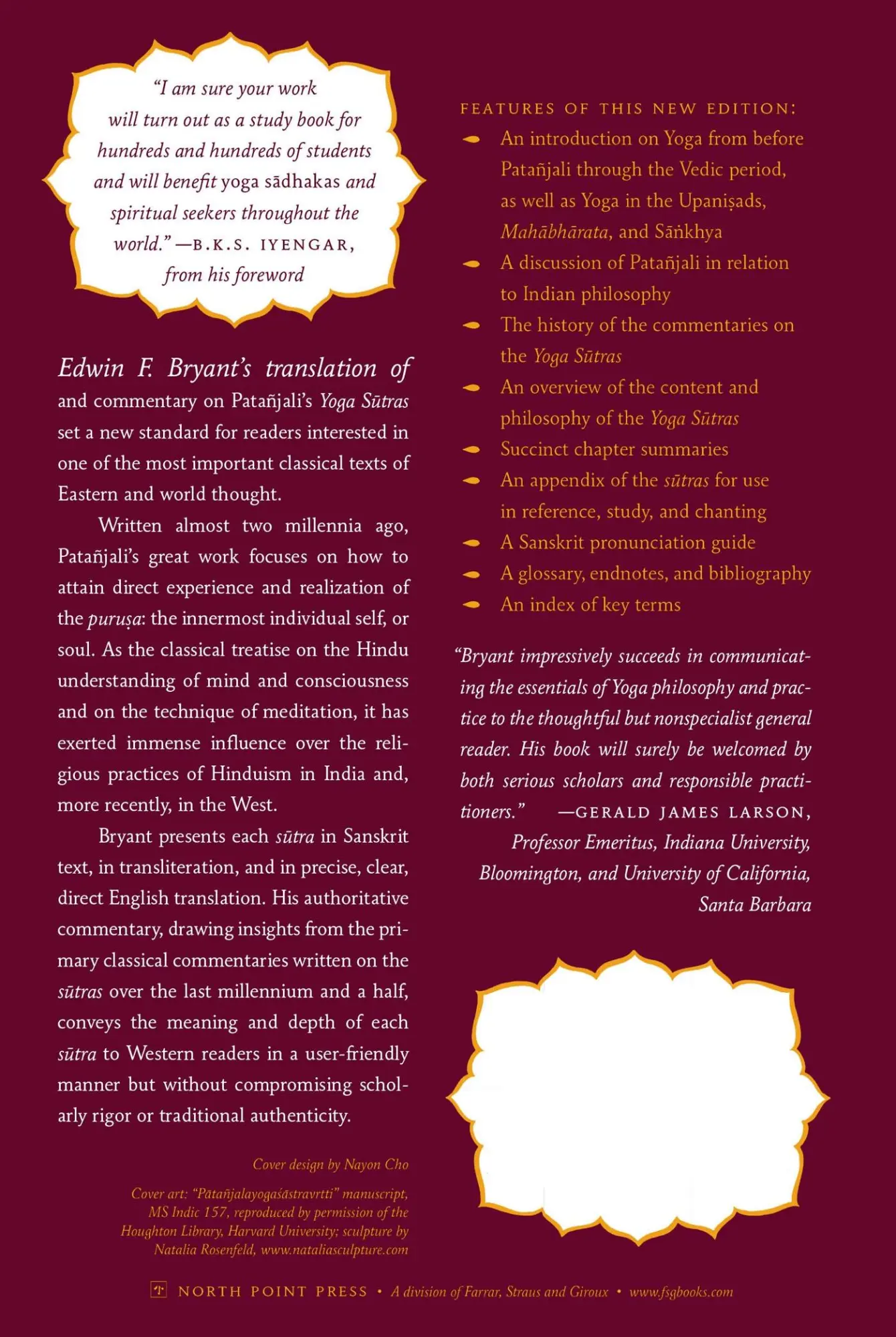 Rückseite: 9780865477360 | The Yoga Sutras of Patañjali | Edwin F Bryant | Taschenbuch | Englisch