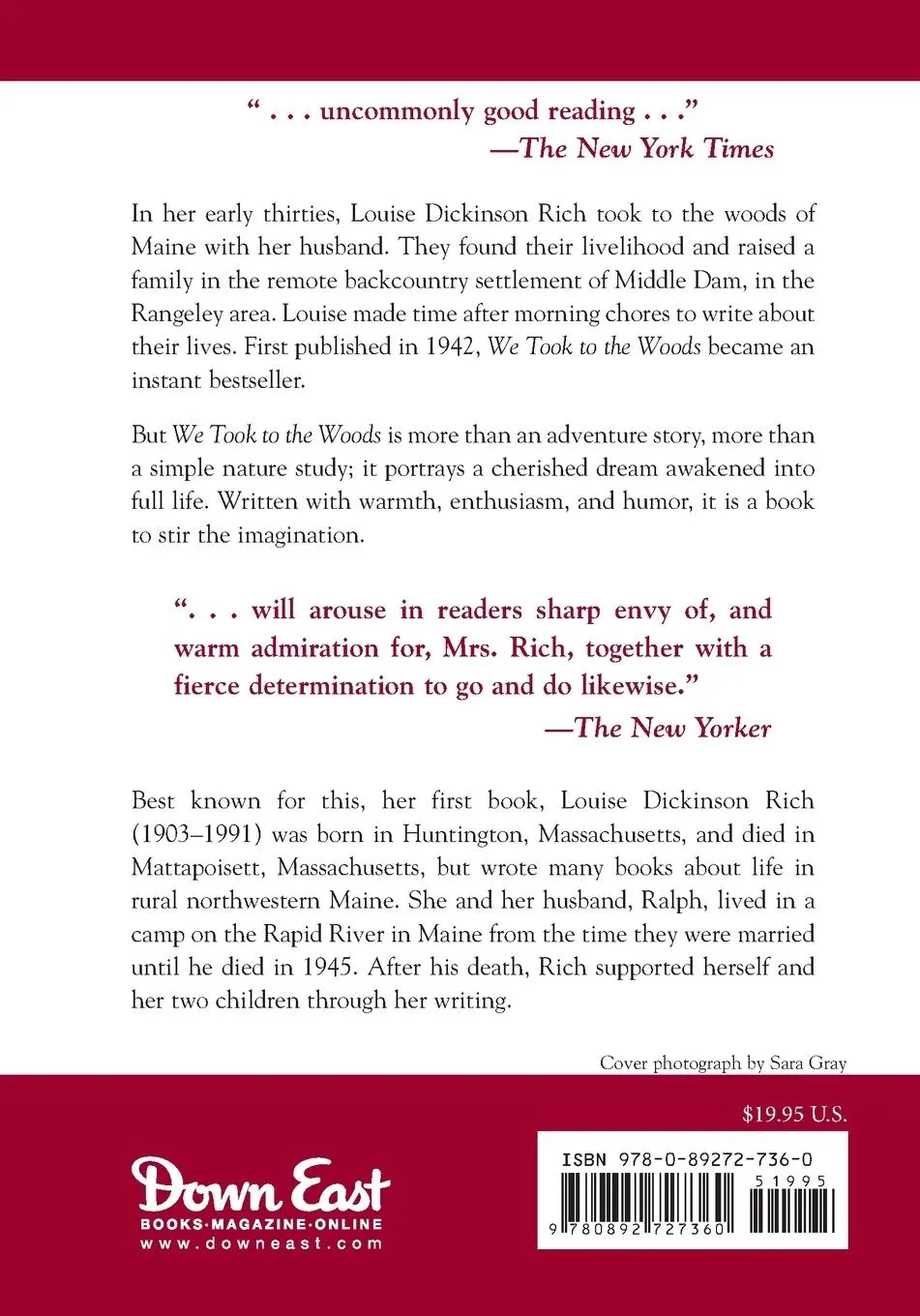 Rückseite: 9780892727360 | We Took to the Woods | Louise Rich Dickinson | Taschenbuch | Englisch