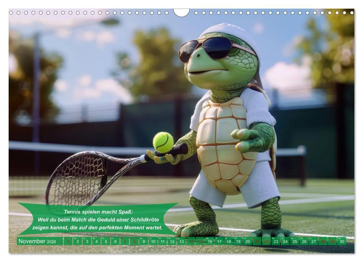 Bild: 9783457367360 | Der tierisch lustige Tennis-Kalender (Wandkalender 2026 DIN A3...