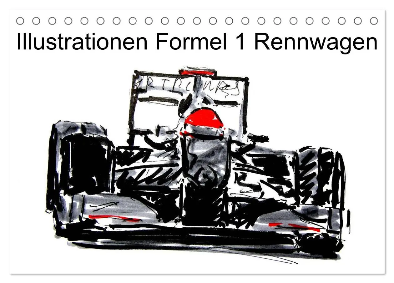 Cover: 9783516217360 | Illustrationen Formel 1 Rennwagen (Tischkalender 2026 DIN A5 quer),...