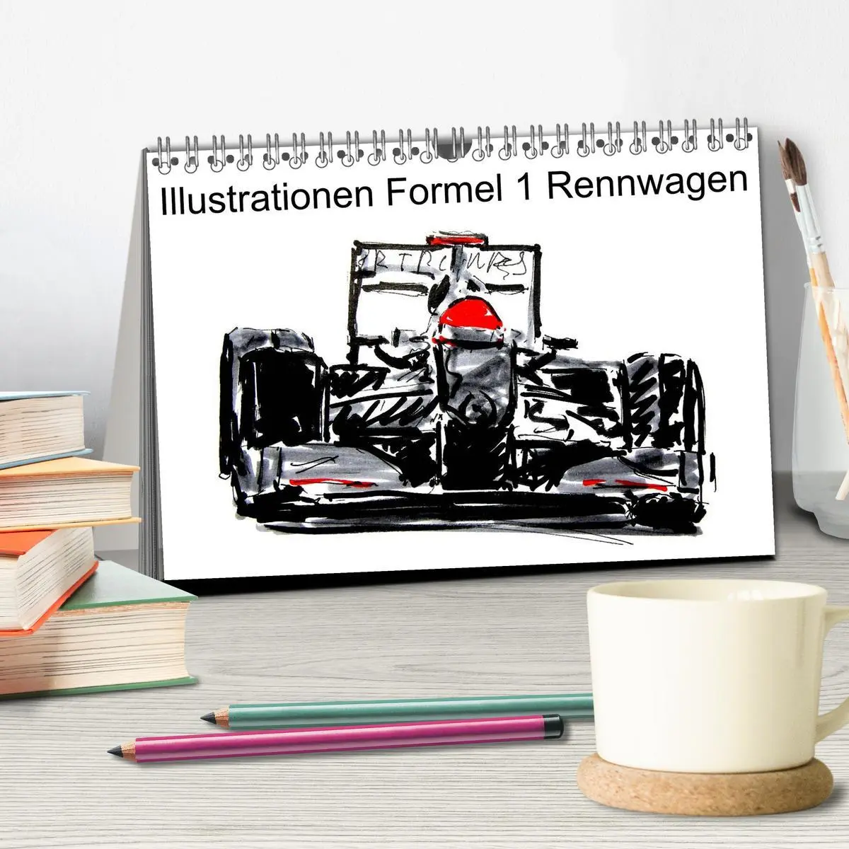 Bild: 9783516217360 | Illustrationen Formel 1 Rennwagen (Tischkalender 2026 DIN A5 quer),...