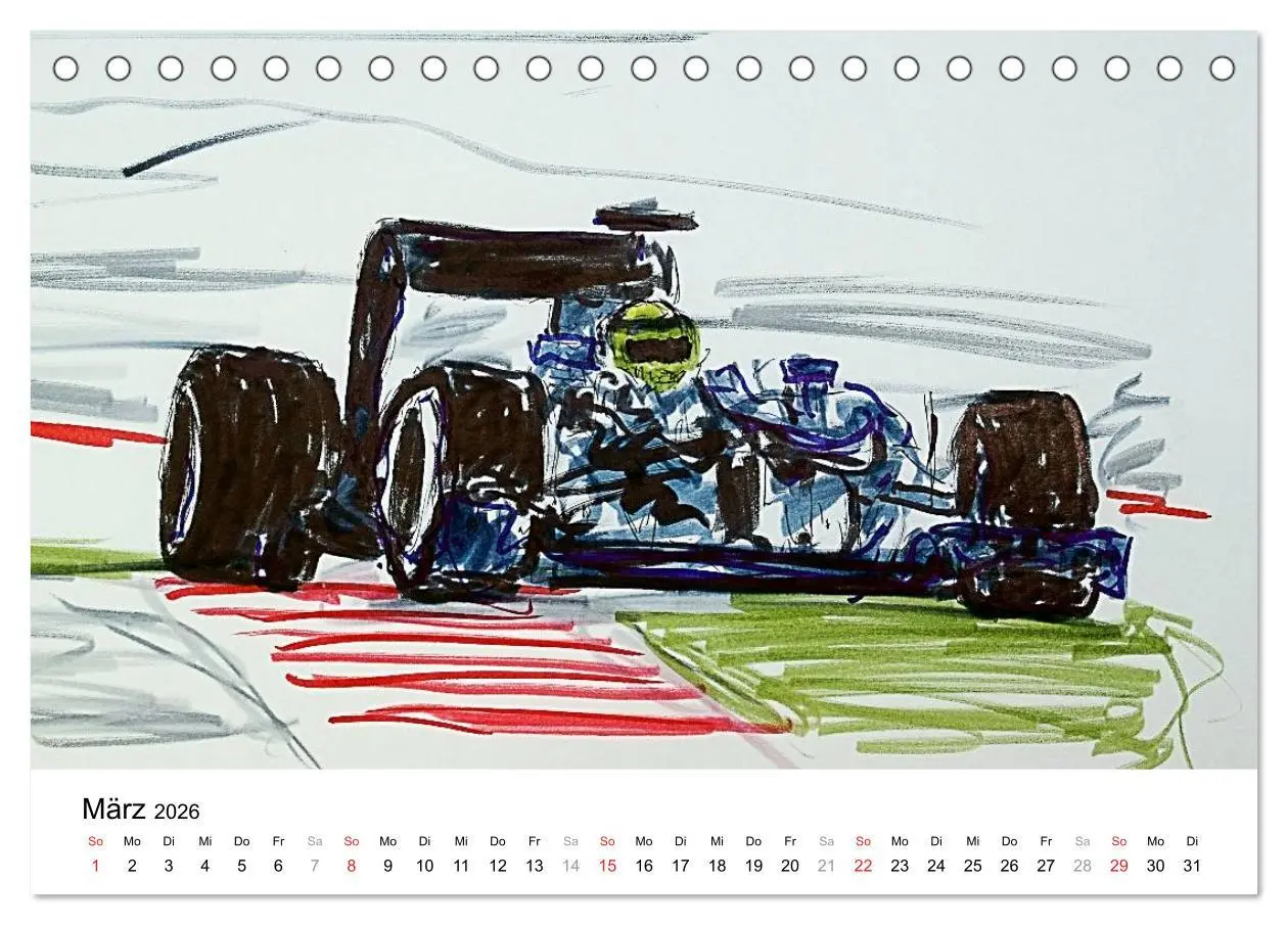 Bild: 9783516217360 | Illustrationen Formel 1 Rennwagen (Tischkalender 2026 DIN A5 quer),...
