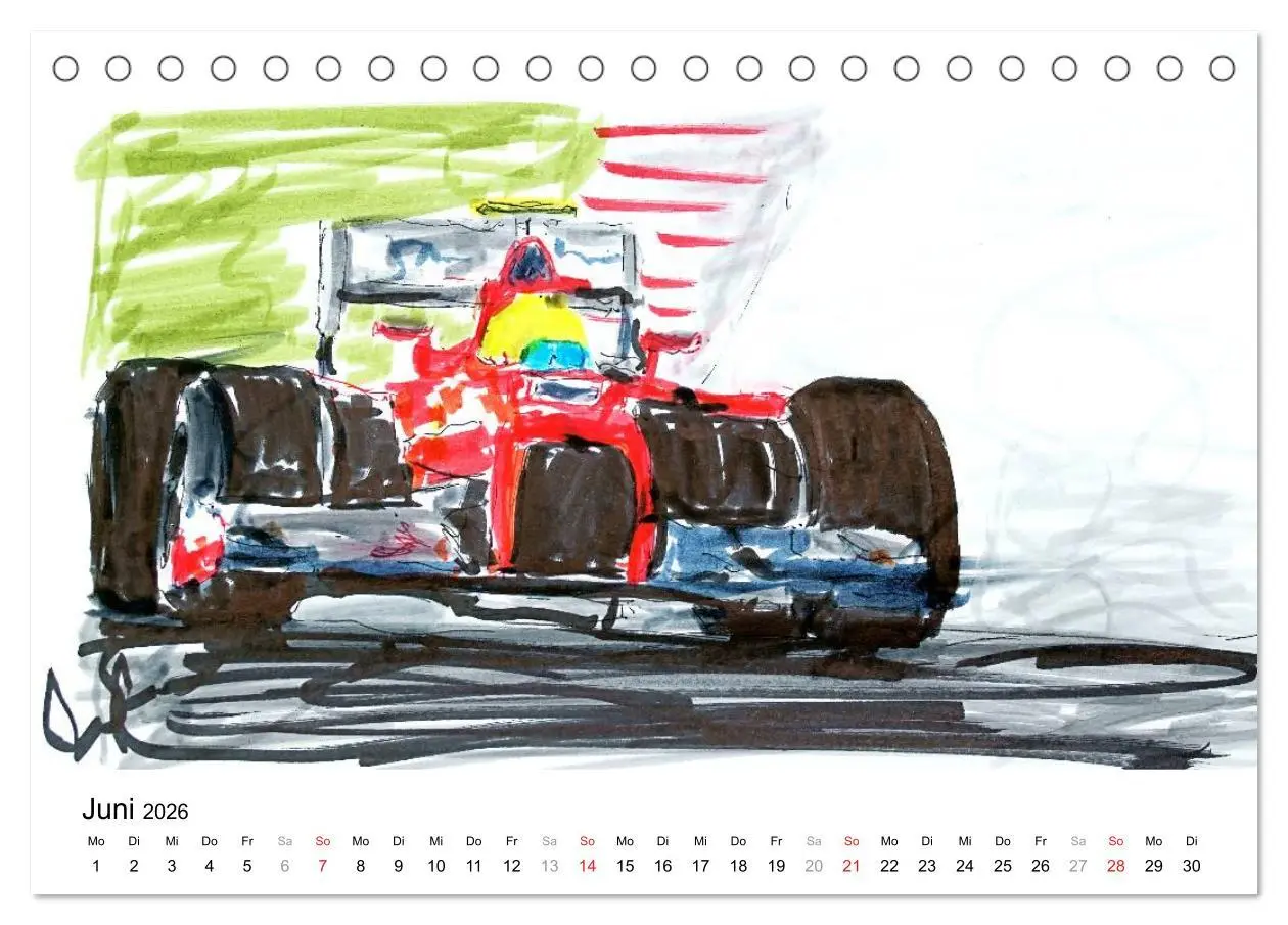 Bild: 9783516217360 | Illustrationen Formel 1 Rennwagen (Tischkalender 2026 DIN A5 quer),...