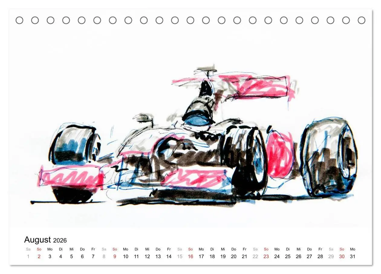Bild: 9783516217360 | Illustrationen Formel 1 Rennwagen (Tischkalender 2026 DIN A5 quer),...
