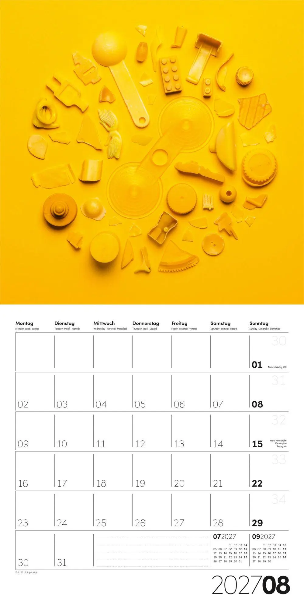 Bild: 9783838447360 | Die Farbe Gelb Kalender 2027 - 30x30 - Art12 | GmbH | Kalender | 28 S.