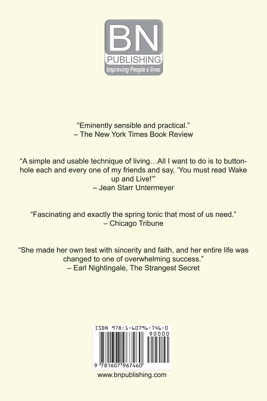 Rückseite: 9781607967460 | Wake Up and Live! | Dorothea Brande | Taschenbuch | Englisch | 2014