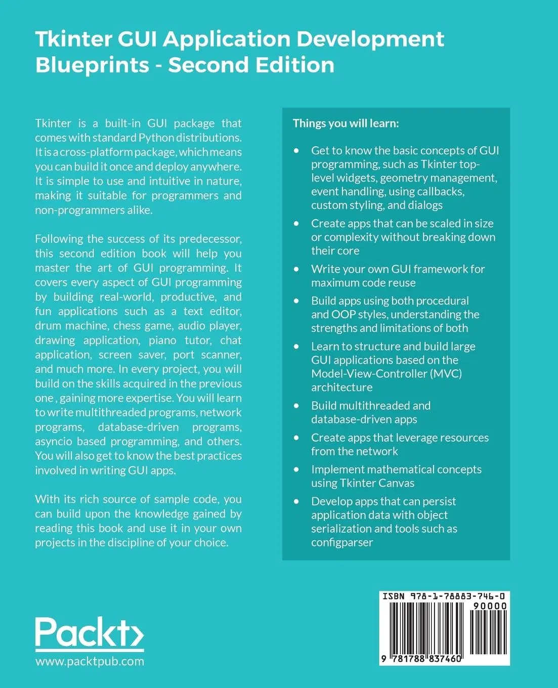 Rückseite: 9781788837460 | Tkinter GUI Application Development Blueprints, Second Edition | Buch