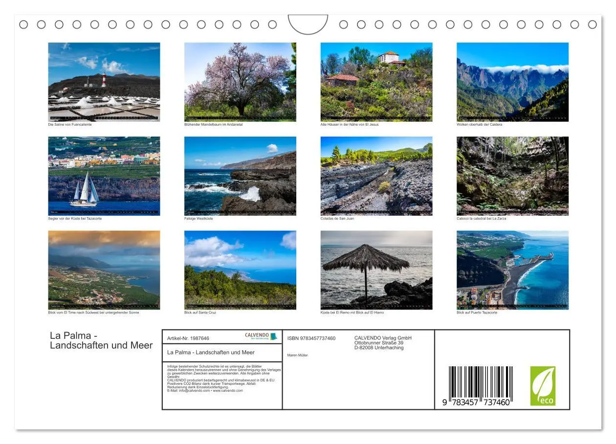 Bild: 9783457737460 | La Palma - Landschaften und Meer (Wandkalender 2026 DIN A4 quer),...