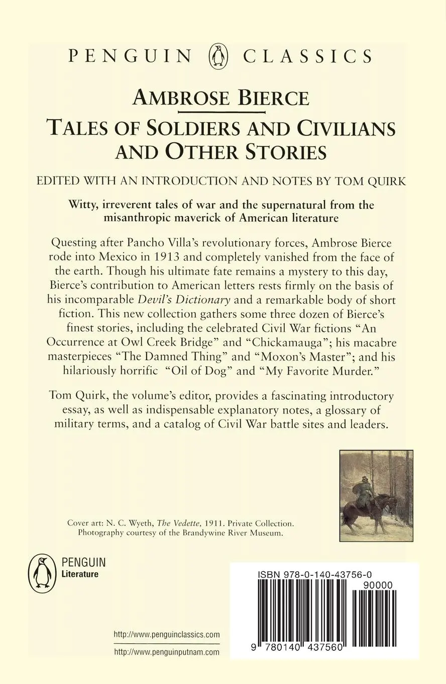 Rückseite: 9780140437560 | Tales of Soldiers and Civilians | and Other Stories | Ambrose Bierce