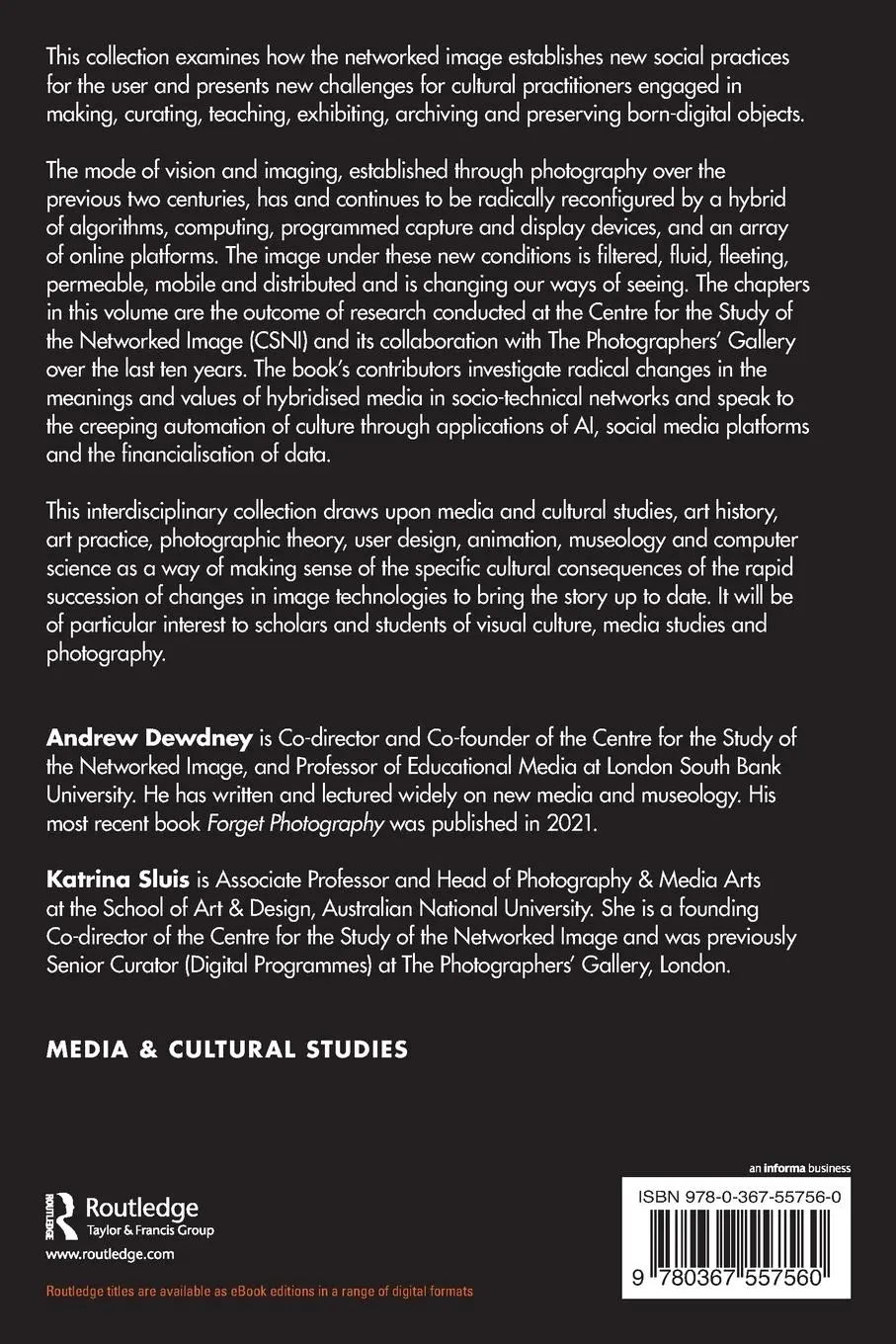 Rückseite: 9780367557560 | The Networked Image in Post-Digital Culture | Andrew Dewdney (u. a.)