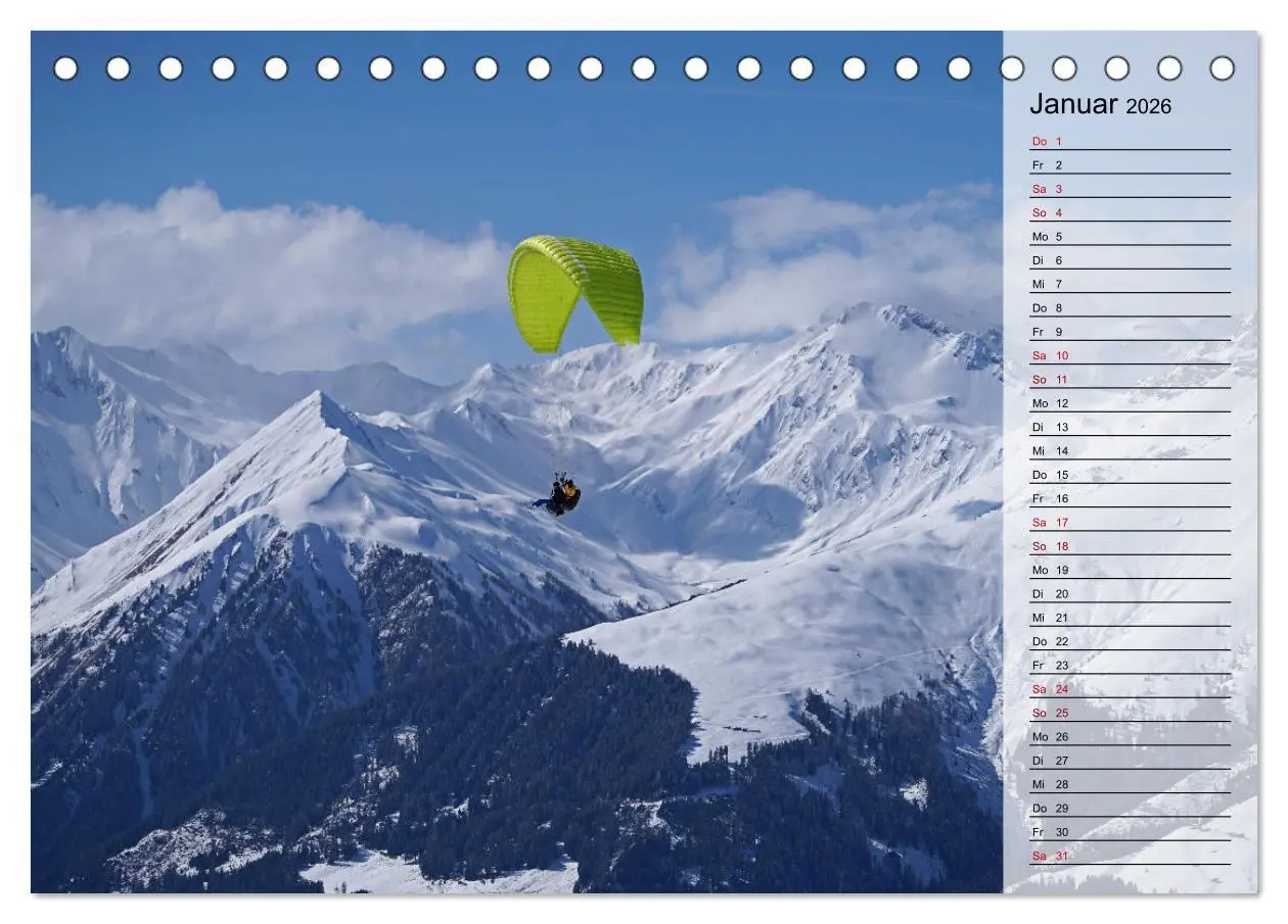 Bild: 9783457417560 | Gleitschirmfliegen in den Tuxer Alpen (Tischkalender 2026 DIN A5...