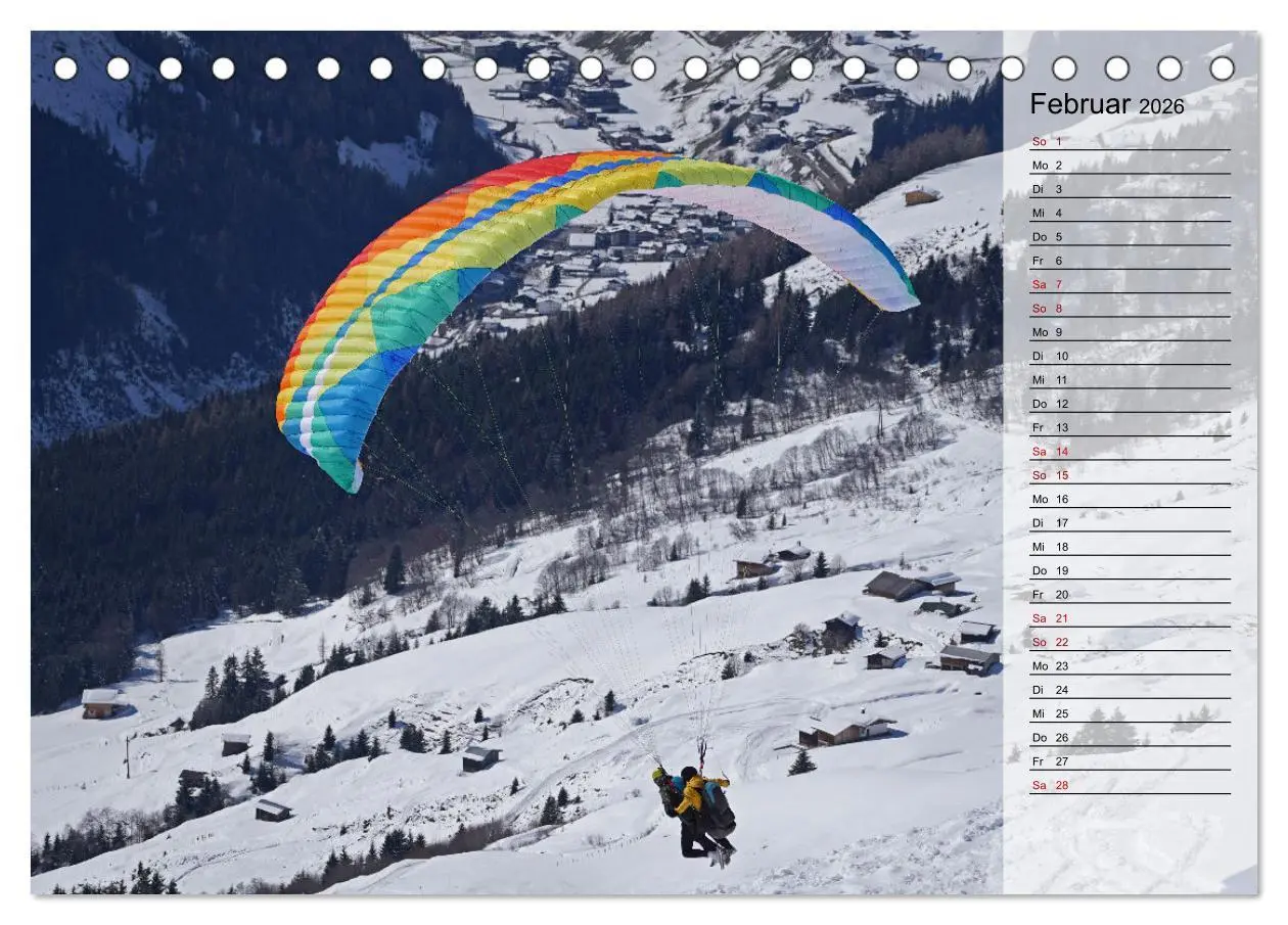 Bild: 9783457417560 | Gleitschirmfliegen in den Tuxer Alpen (Tischkalender 2026 DIN A5...