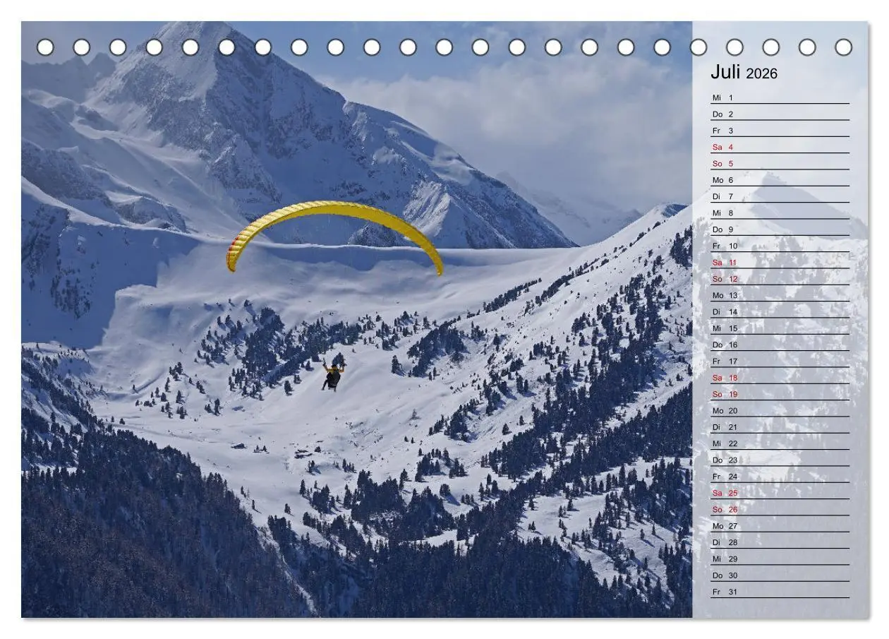 Bild: 9783457417560 | Gleitschirmfliegen in den Tuxer Alpen (Tischkalender 2026 DIN A5...