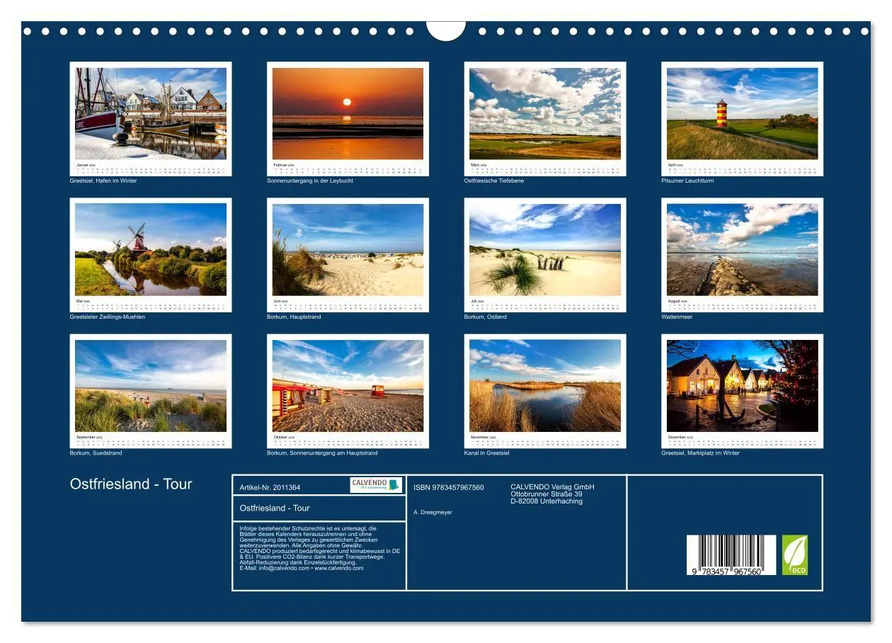 Bild: 9783457967560 | Ostfriesland - Tour (Wandkalender 2026 DIN A3 quer), CALVENDO...