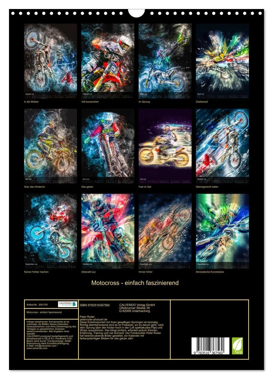 Bild: 9783516367560 | Motocross - einfach faszinierend (Wandkalender 2026 DIN A3 hoch),...