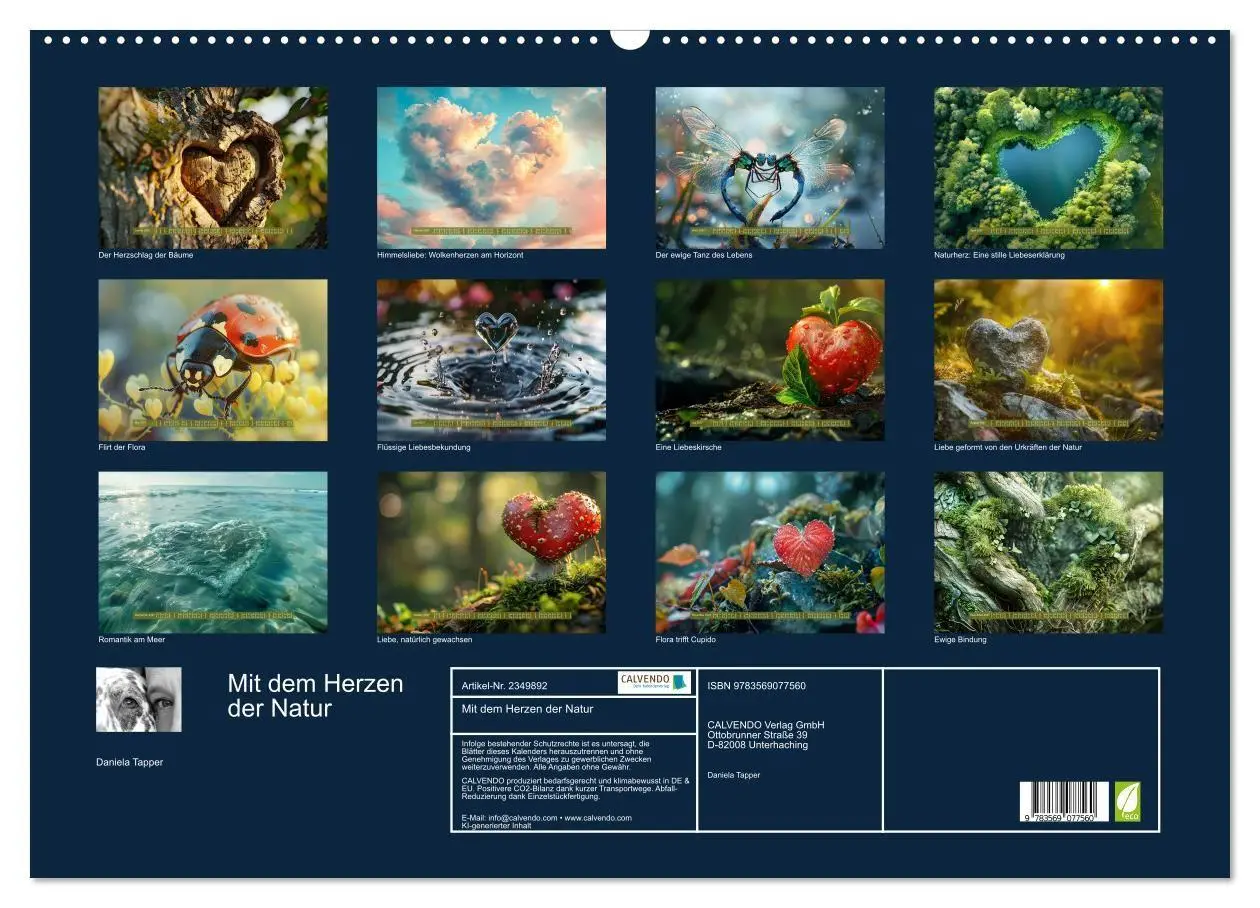 Bild: 9783569077560 | Mit dem Herzen der Natur (Wandkalender 2027 DIN A2 quer), CALVENDO...