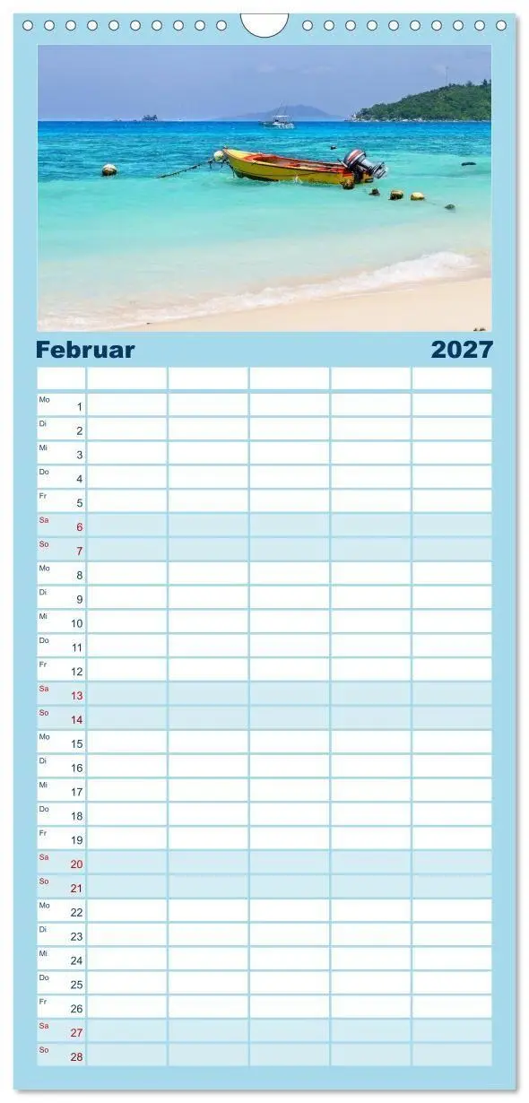 Bild: 9783594337660 | Familienplaner 2027 - Seychellen mit 5 Spalten (Wandkalender, 21 x...