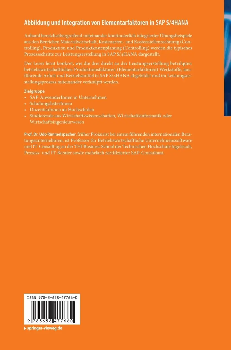 Rückseite: 9783658477660 | Abbildung und Integration von Elementarfaktoren in SAP S/4HANA | Buch