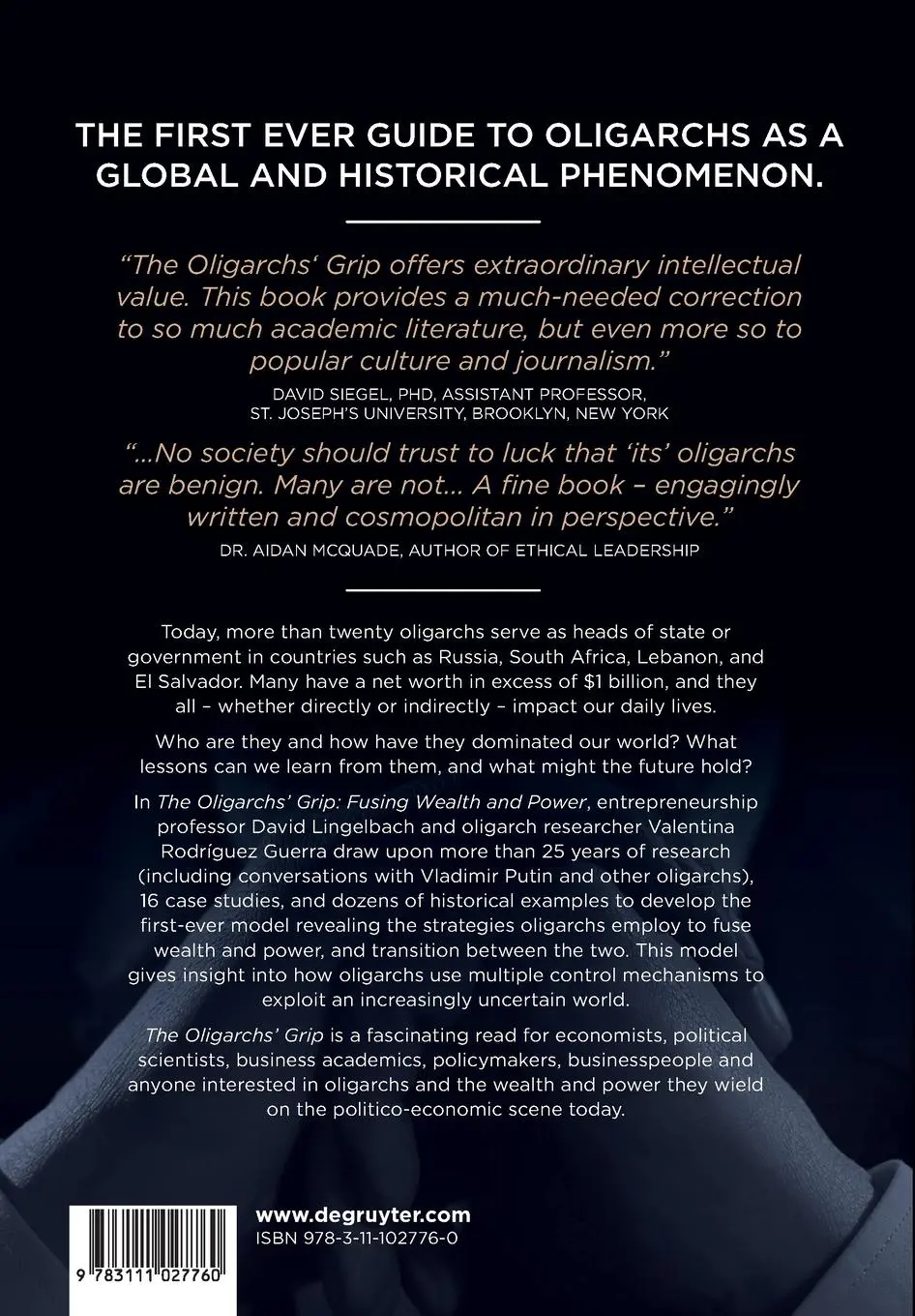 Rückseite: 9783111027760 | The Oligarchs' Grip | Fusing Wealth and Power | Lingelbach (u. a.)