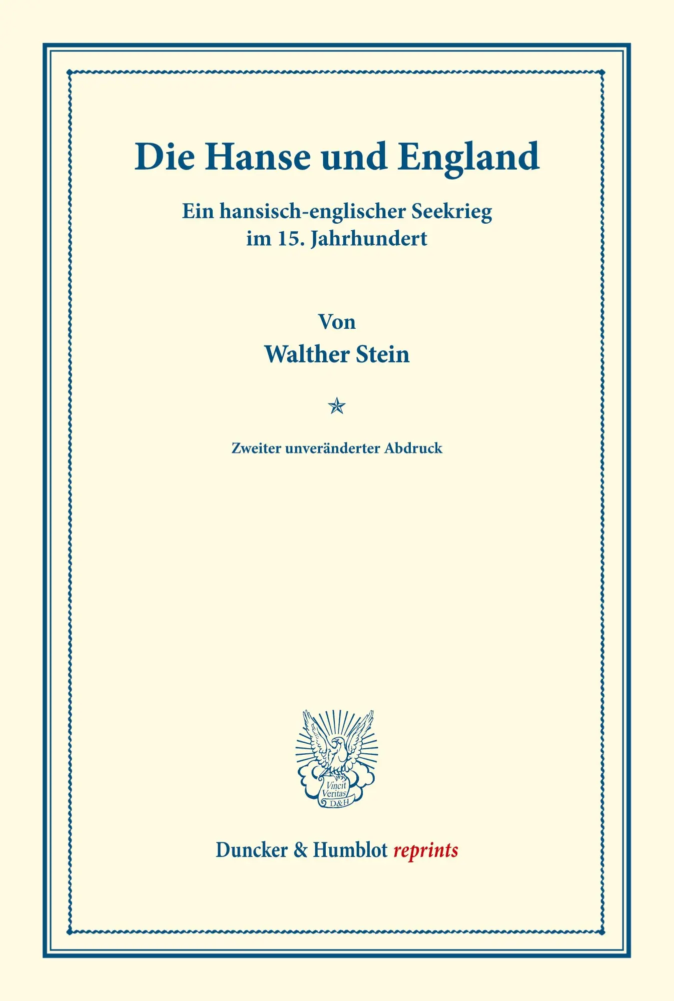 Cover: 9783428167760 | Die Hanse und England. | Walther Stein | Taschenbuch | Paperback | VI