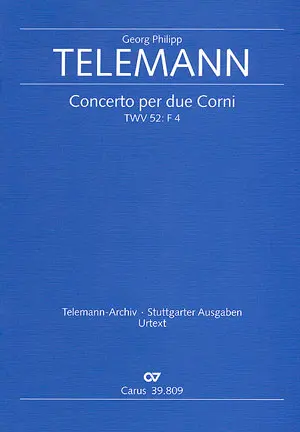 Cover: 9790007087760 | Concerto per due Corni in F | F-Dur | Georg Philipp Telemann | 2001